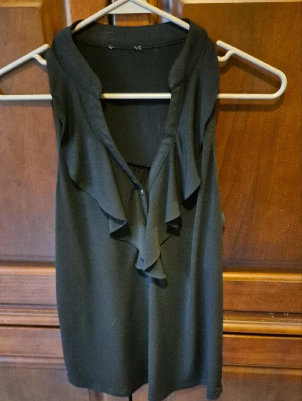 Sleeveless Ruffle Front Top - Picture 1 of 3